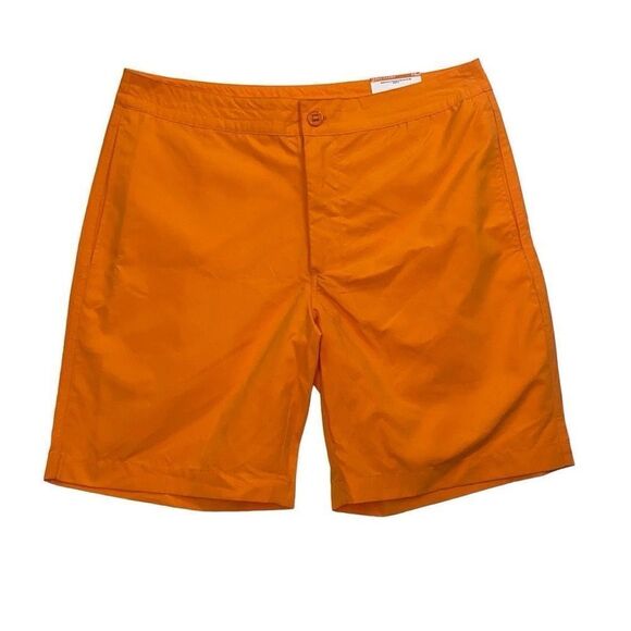 Swim Shorts Trunks Orange Men’s St John’s Bay 9” Inseam Above Knee Size 34 NWT - Picture 1 of 9